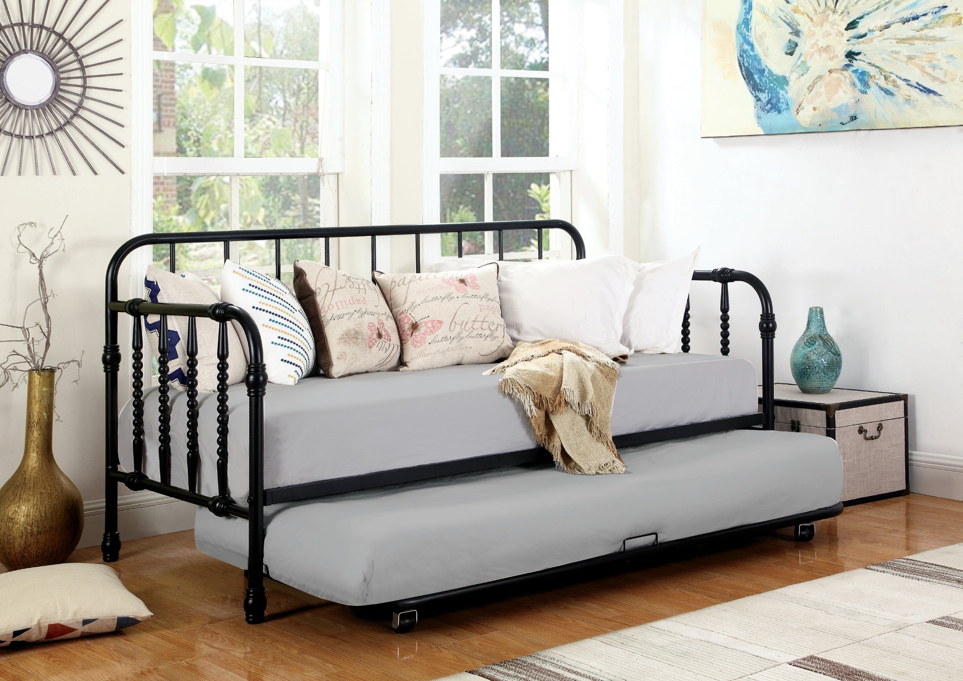 DB2214 - Twin Daybed with Trundle Black
