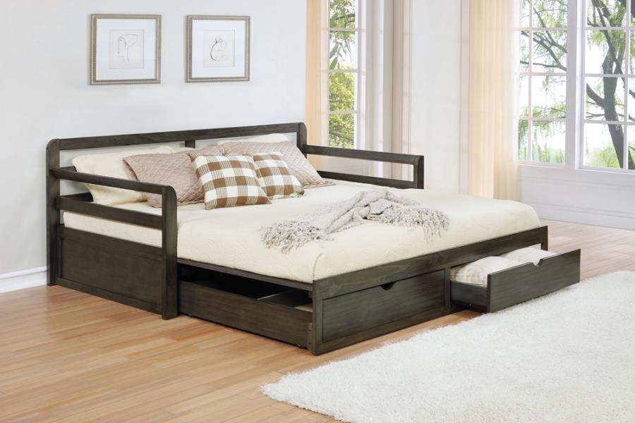 DB2221Twin XL Daybed with Trundle and Drawers