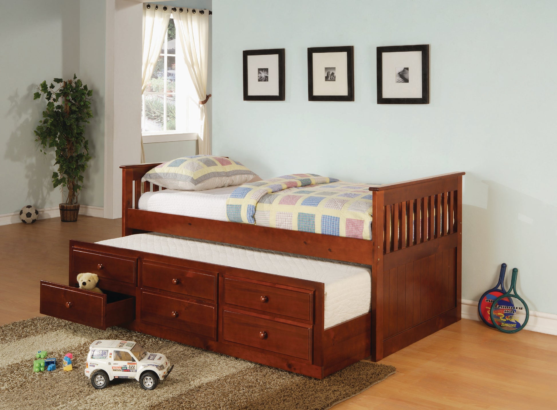 CB5552 - Twin Captain's Bed with Trundle