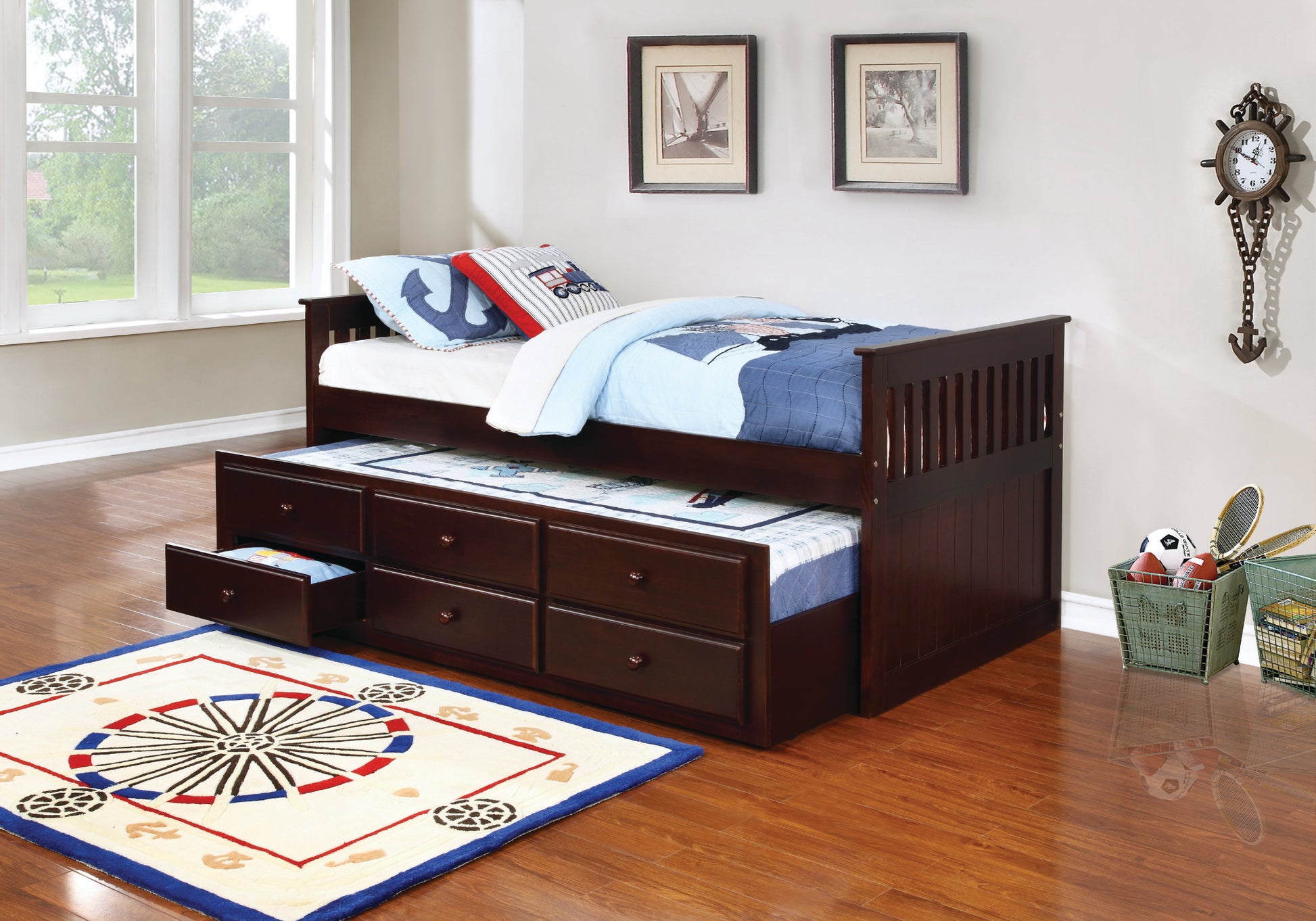 CB5554 - Twin Captain's Bed with Trundle