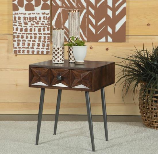 AT295C - Accent Table Dark Coffee Brown